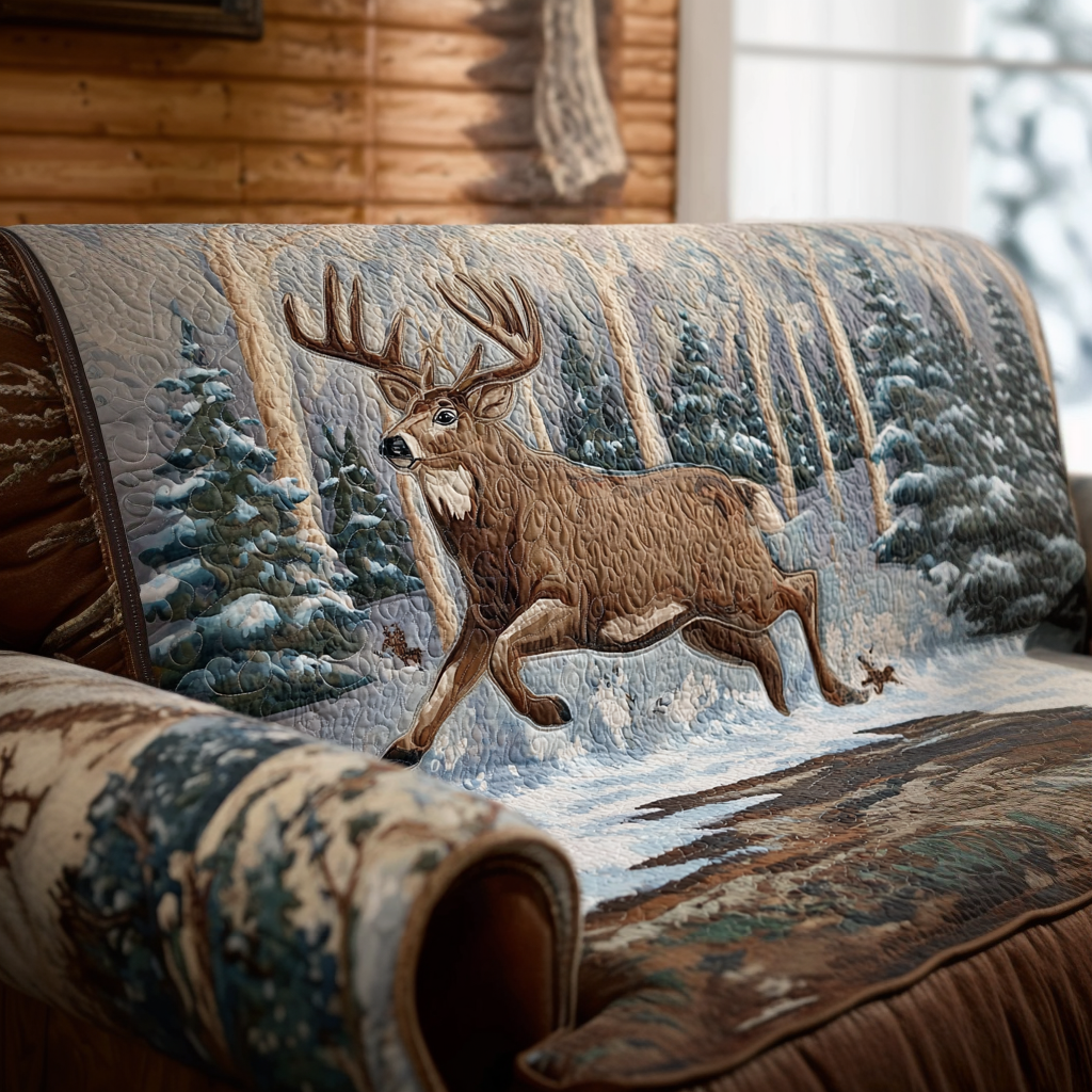 Deer Harmony Quilted Sofa Cover NCU0DK10695 everthome