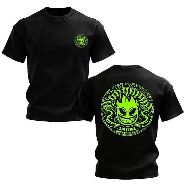 Spitfire Wheels Take Me To Your Dealer Burn Four-Ever Printed Men's T-shirt
