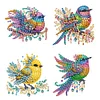 4Pcs Diamond Painting Brooch Colorful Bird Badge Pins for Art Crafts