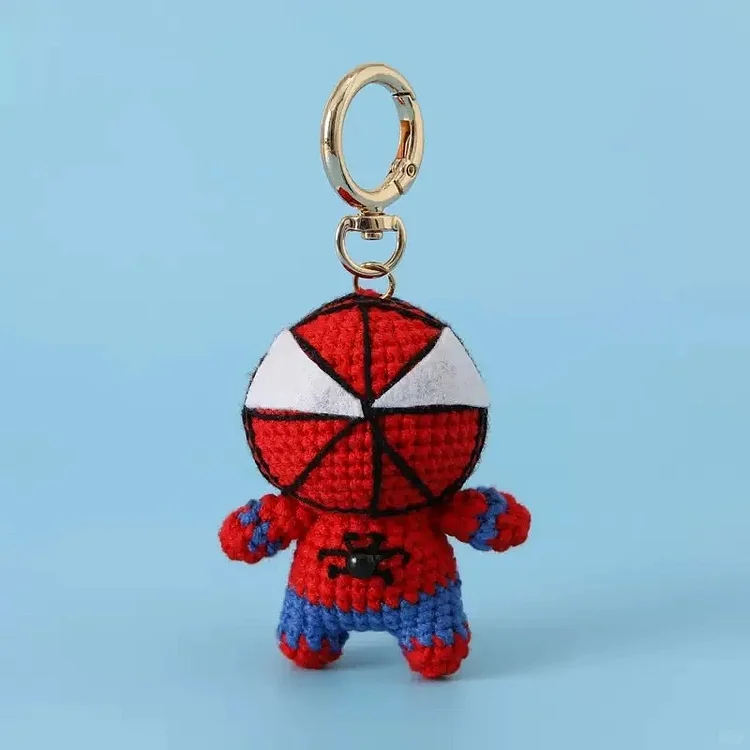 Lulusnow Handmade  The Avengers Spider Man Crochet Key Pendant Bag Accessories Key Pendant