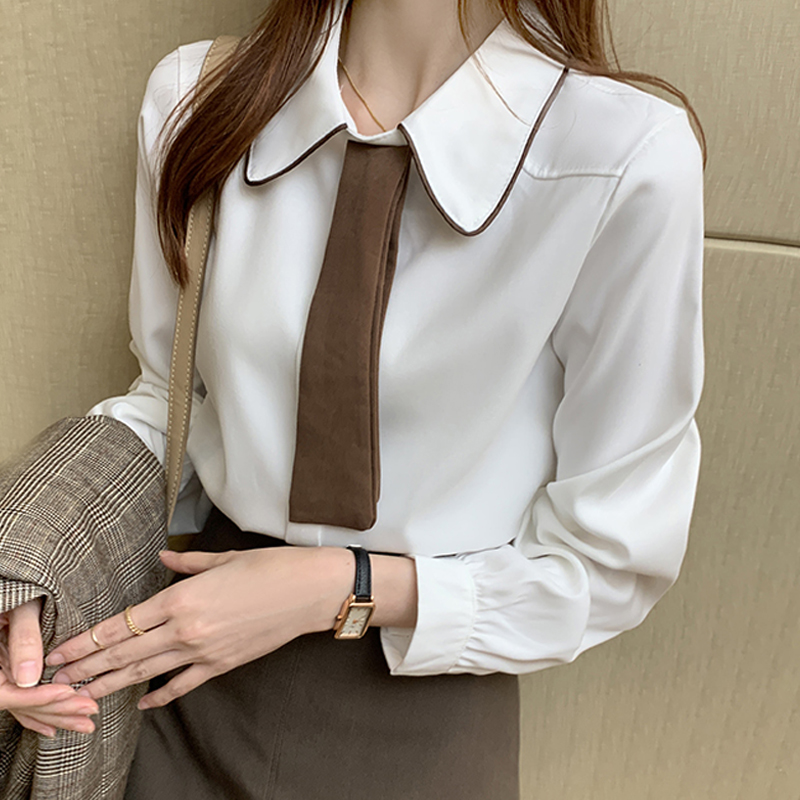 Long Sleeve Chiffon Blouse Shirt Blouse Women Blusas Mujer De Moda 2025 Turn Down Collar Office Blouse Tops Women Clothing E78