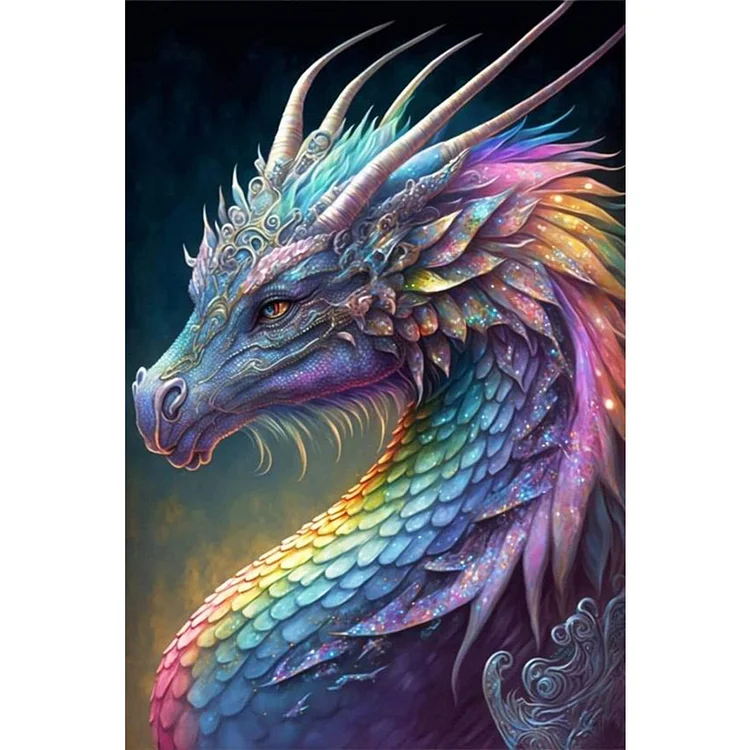 Full Square Diamond Painting - Rainbow Dragonscale Dragon 50*75CM