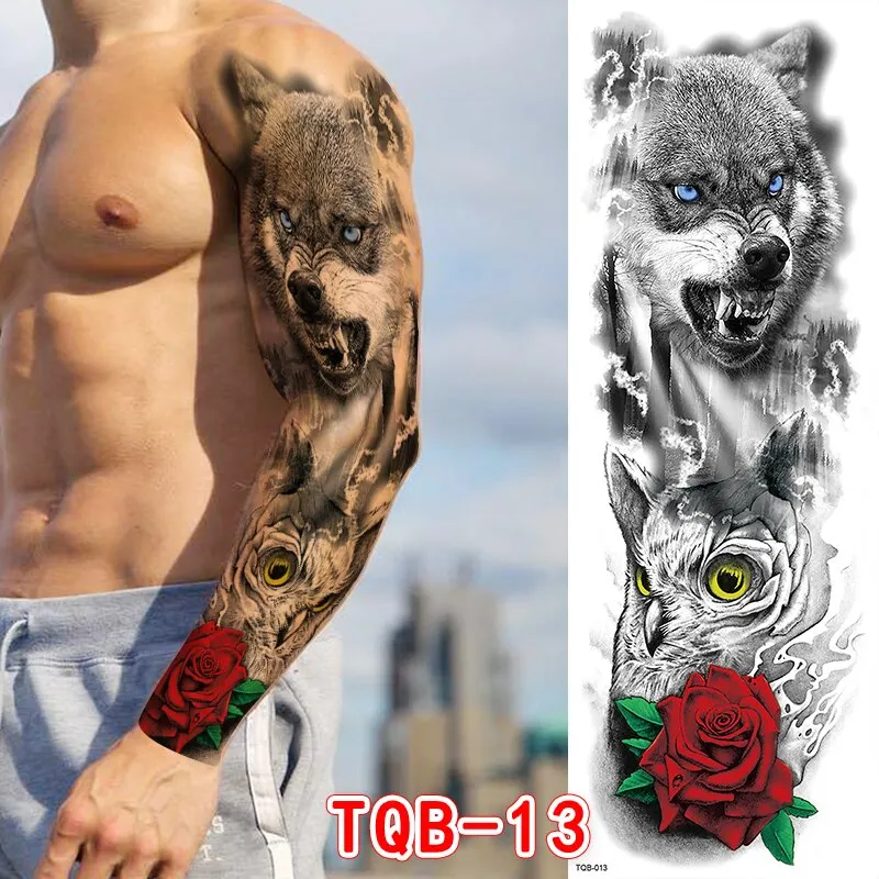 Sdrawing Temporari Tattoo Sticker for Men Death Skull Henna Skeleton King Animal Arm Leg Tatoo Pattern Fake Tattoo for Woman