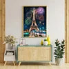 Diamond Painting -DIY Round Drill City Tower and Fireworks Festival(50X40CM)