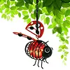 Painted Iron Bee Sculpture Metal Insect Garden Hanging Ornament