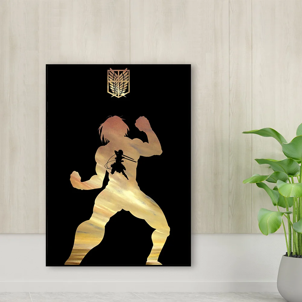 Full Round Diamond Painting 35*50cm - Attack On Titan - Silhouette