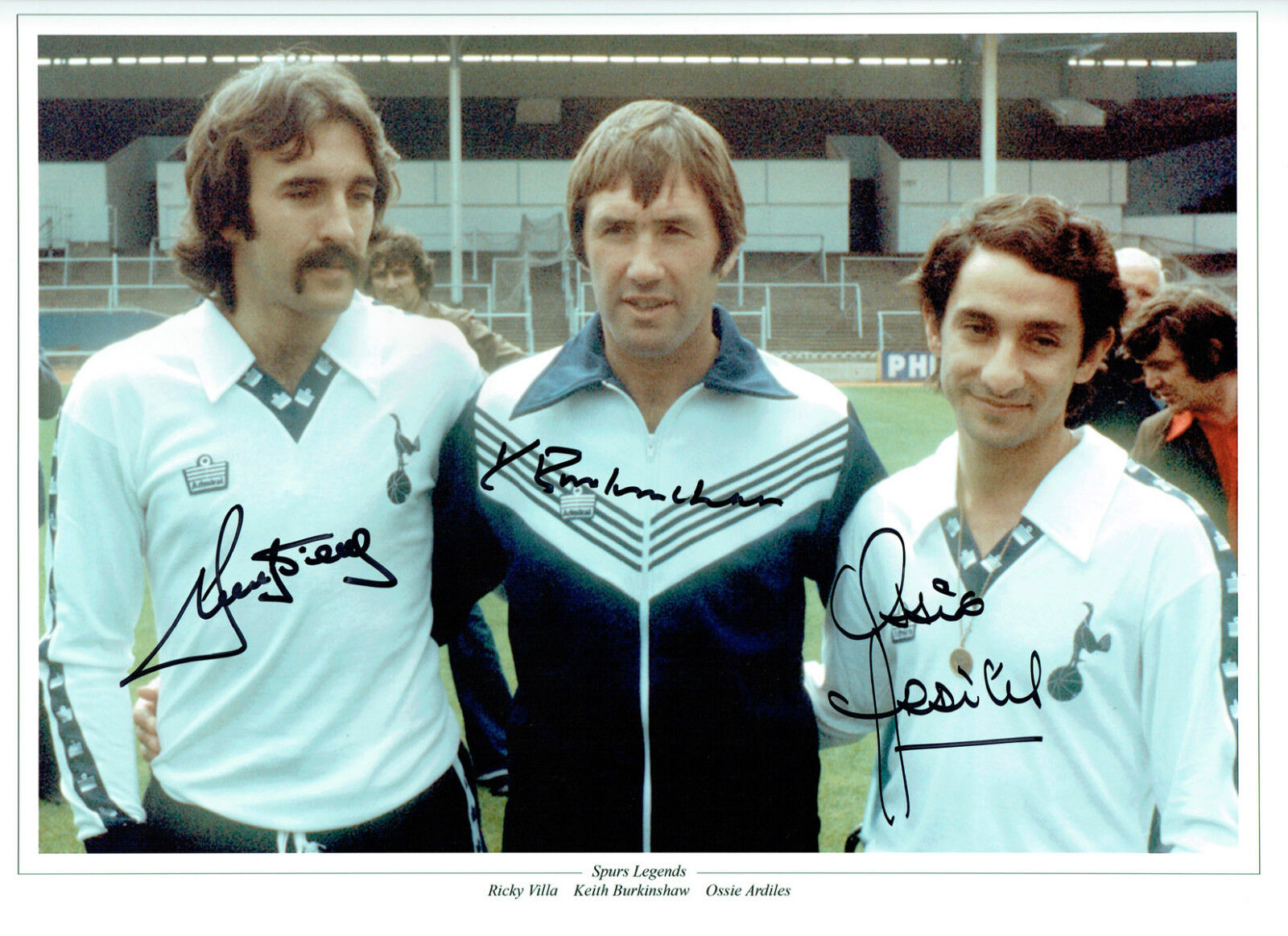 ARDILES VILLA & BURKINSHAW Signed Spurs Autograph 16x12 HUGH Photo Poster painting AFTAL COA