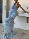Knitted Cotton One-Shoulder Maxi Dress