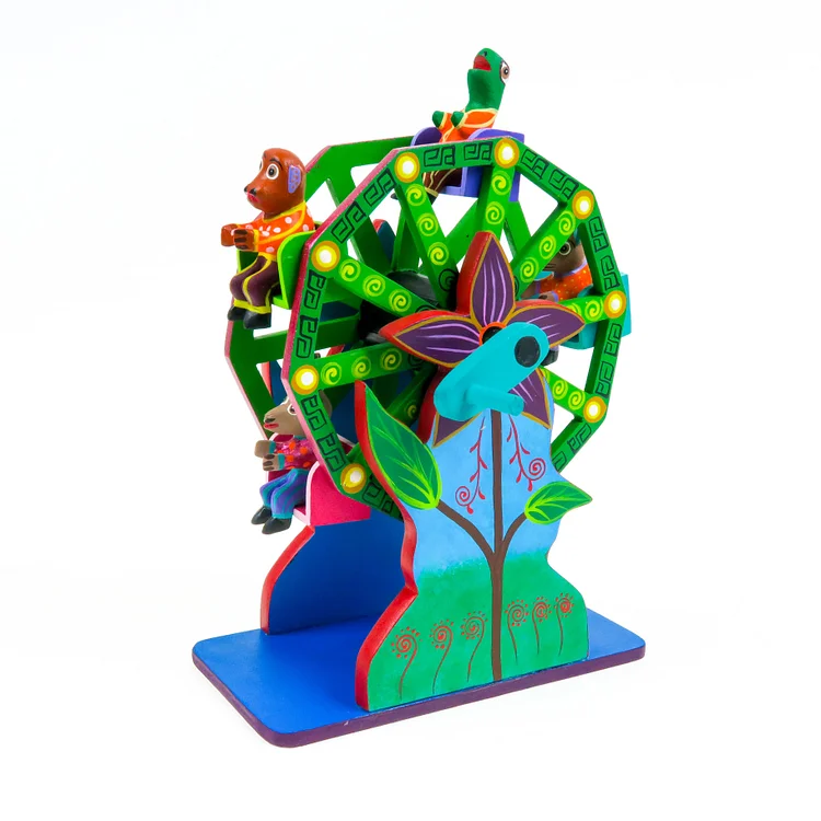 Animal Ferris Wheel - Oaxacan Alebrije Wood Carving