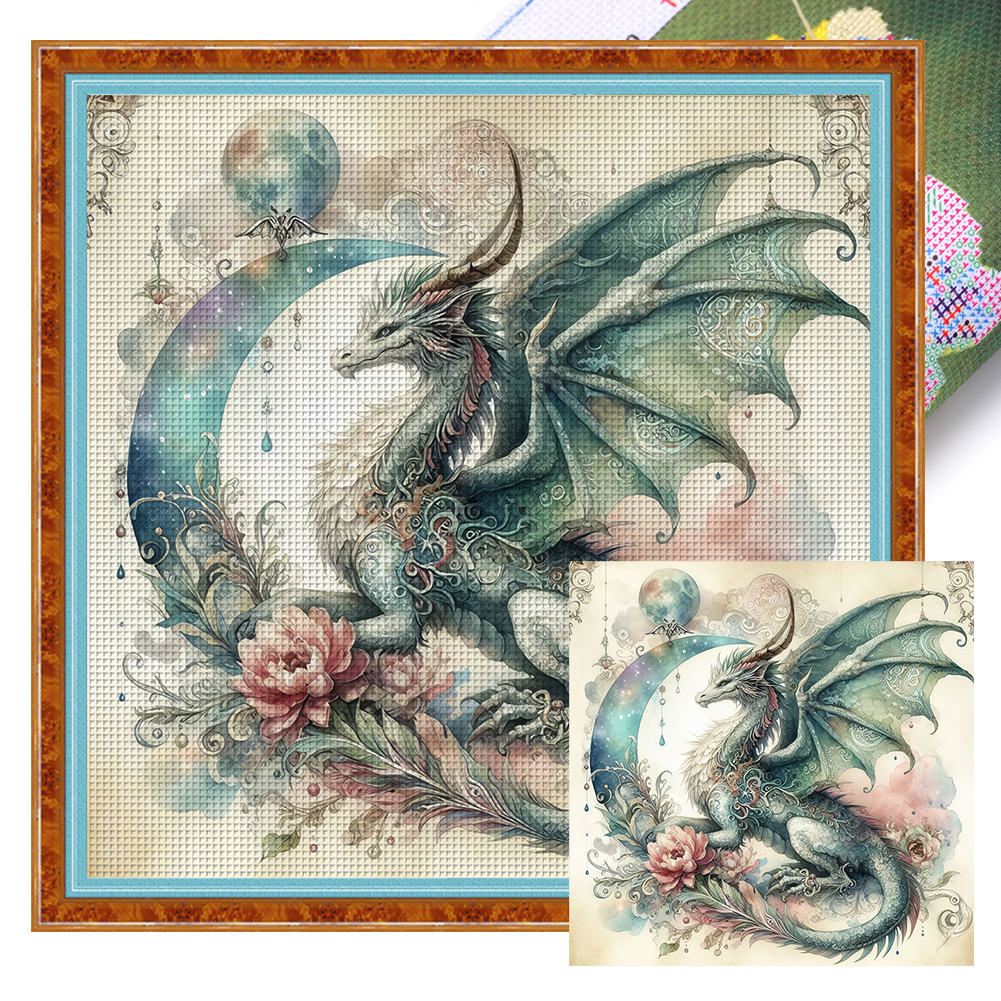 Dragon Full 11CT Pre-stamped Canvas(50*50cm) Cross Stitch