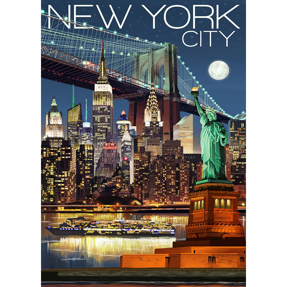 

(Multi-Size) New York City - Round/Square Drill Diamond Painting - 30*40CM, Round diamond 30*40cm, 501 Original