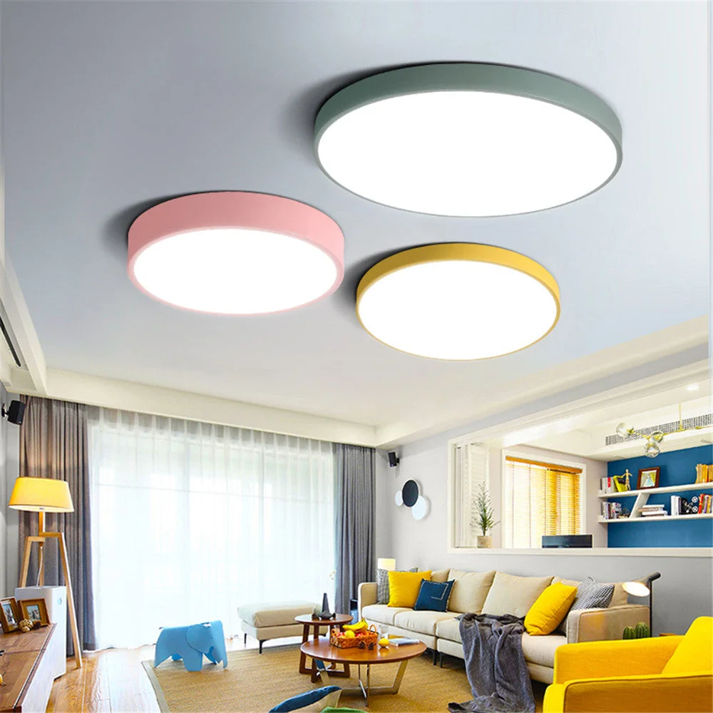 Ultrathin LED Modern Ceiling Light Circular Iron Acrylic Indoor Lamp Kitchen Bed Room Porch Decoration Light Fixture