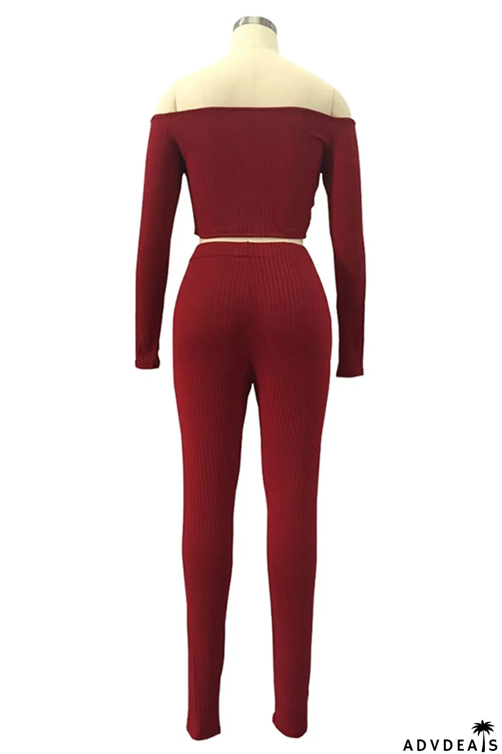 White Sportswear Solid Split Joint Bateau Neck Long Sleeve Two Pieces