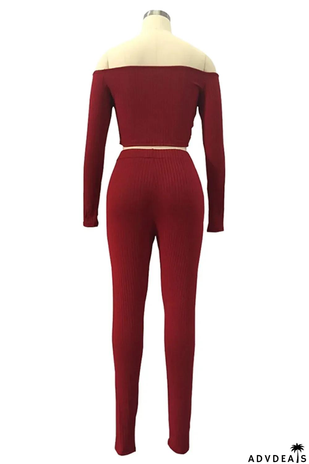 White Sportswear Solid Split Joint Bateau Neck Long Sleeve Two Pieces