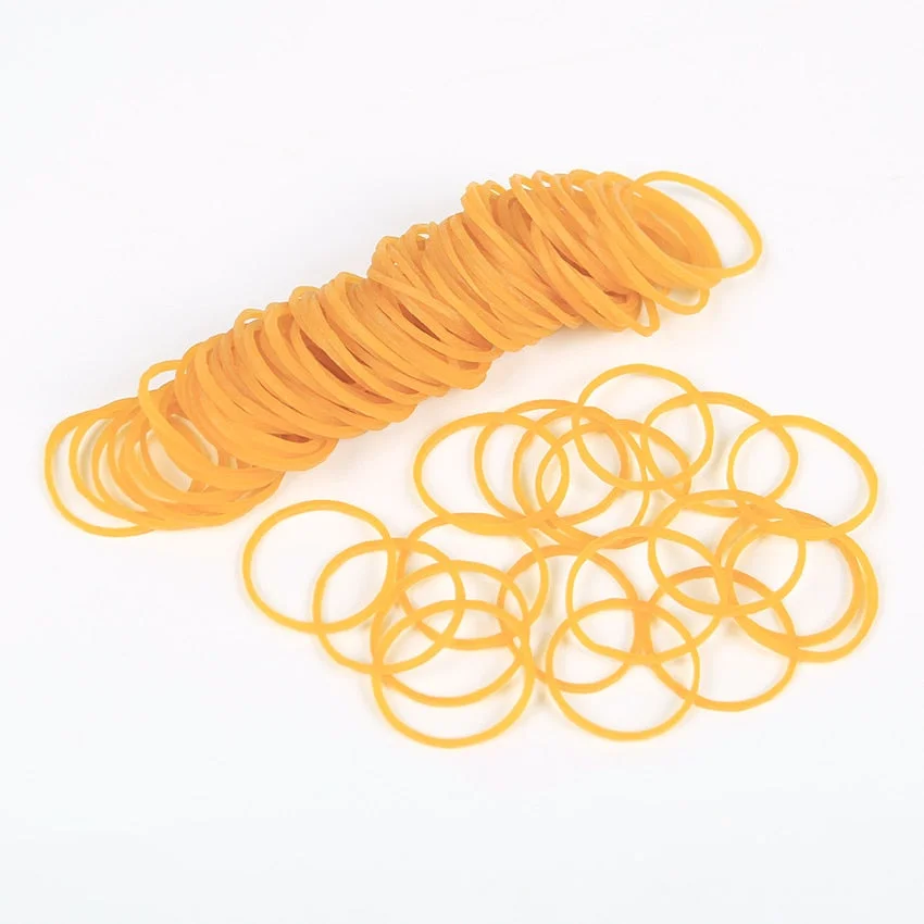 100 PCS Yellow Elastic Rubber Band for Office School Packaging Band Loop Office Stationery Holder Supplies