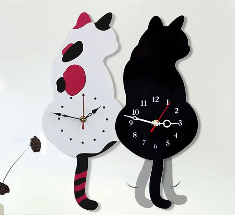 Wagging Tail Cat Children's Room Creative Wall Clock