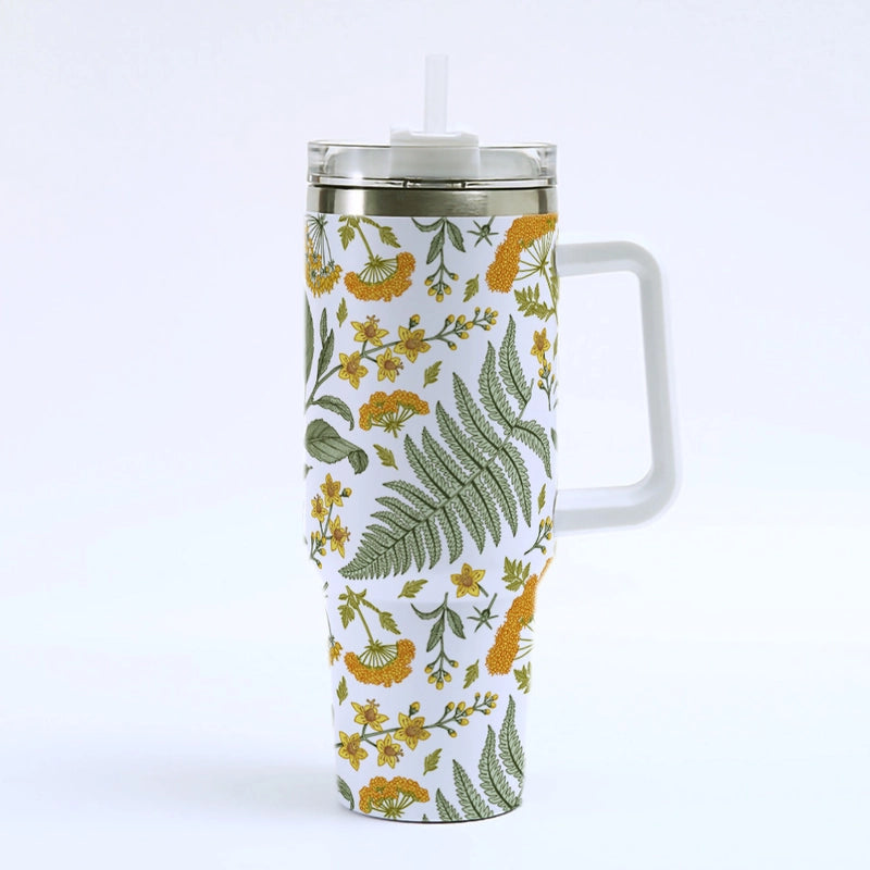 Casual Pastoral Flower 201 Stainless Steel 304 Stainless Steel Thermos Cup 1 Piece