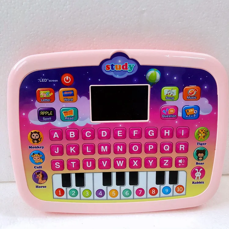 Toy Time Early Childhood Education New English Tablet Learning Machine LED Light Early Education Cognitive Multi-learning Gift Children