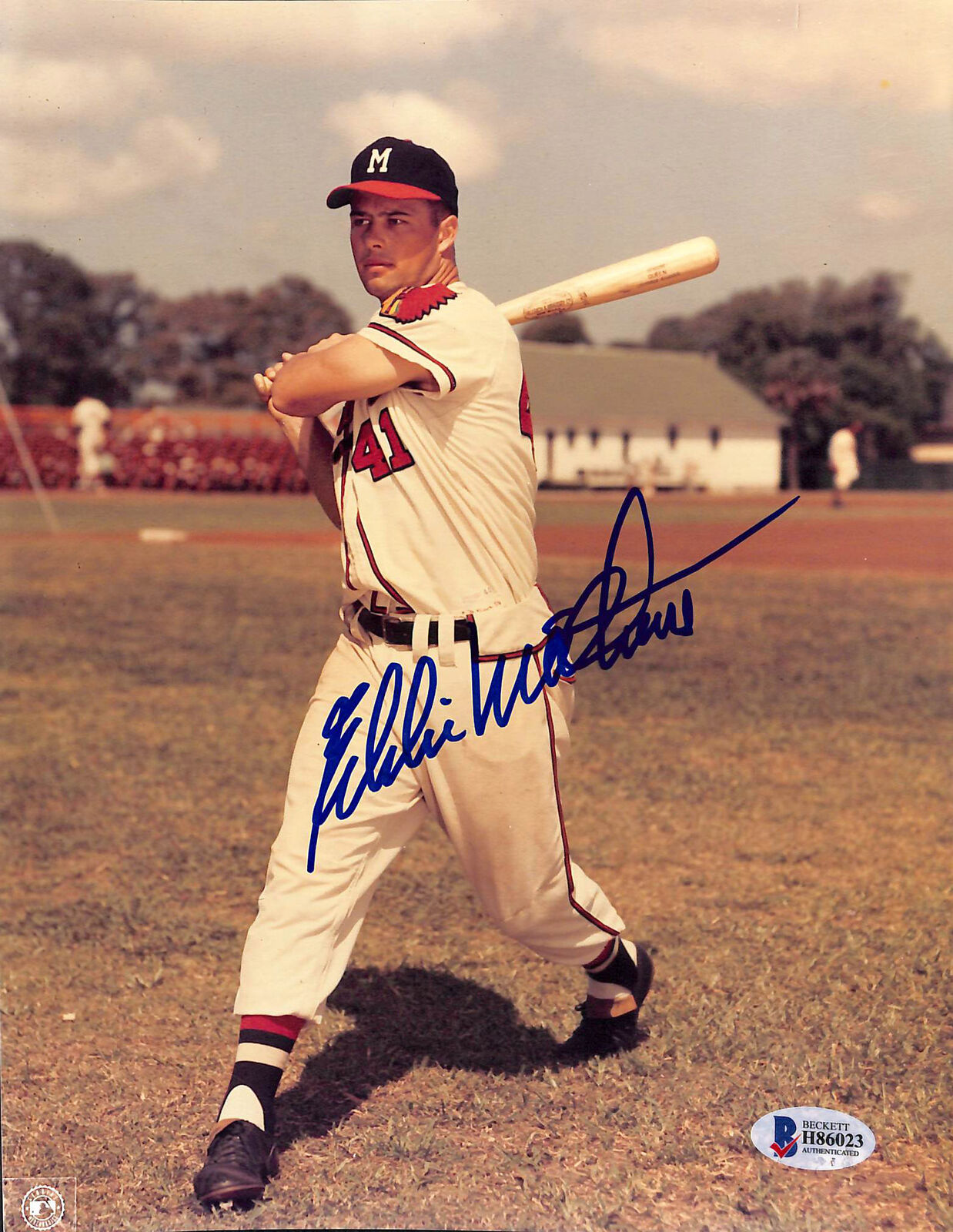 Braves Eddie Mathews Authentic Signed 8x10 Photo Poster painting Autographed BAS 1