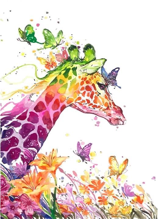 

Cartoon Giraffe – Paint By Numbers - 40*50CM, 501 Original