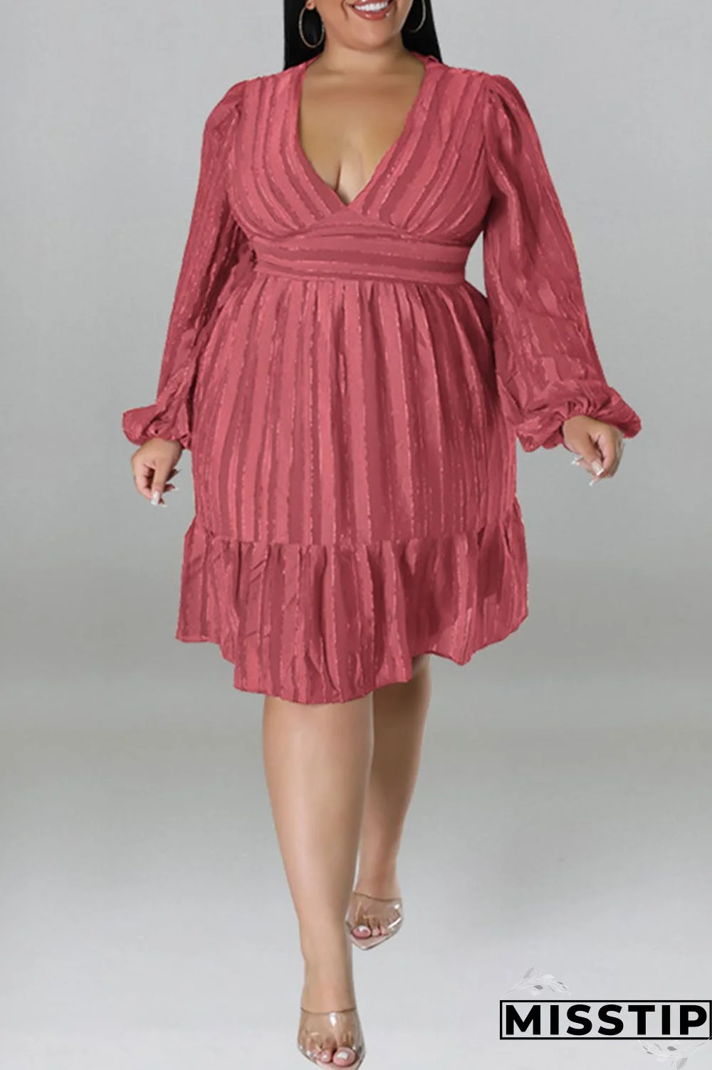 Green Casual Solid Patchwork Fold V Neck Straight Dresses