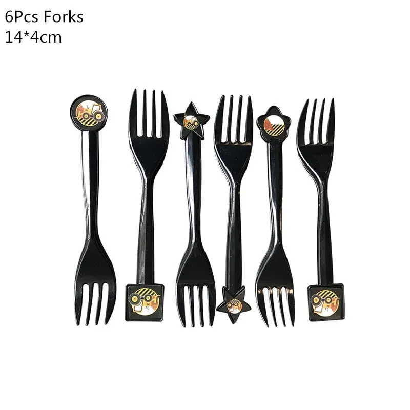 Construction Tractor Theme Excavator Inflatable Balloons Truck Vehicle Banners Baby Shower Kids Boys Birthday Party Supplies