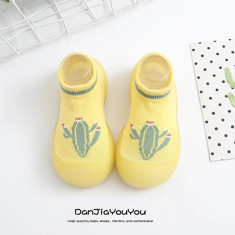 Baby Boys Girls Sock Shoes Autumn Non-slip Floor Socks Kids Soft Rubber Sole Toddler Shoes Socks Baby Socks with Rubber Soles