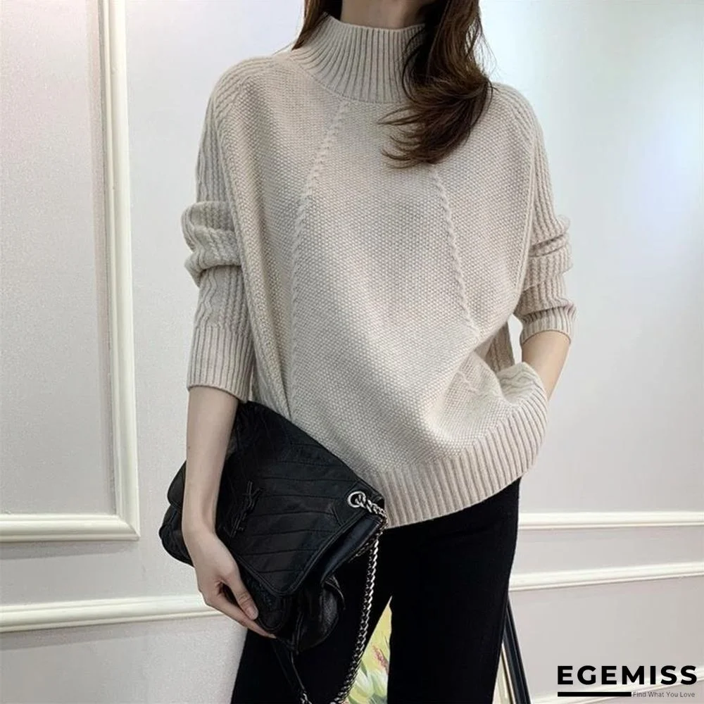 Half-neck Thick Loose Lazy Sweater | EGEMISS
