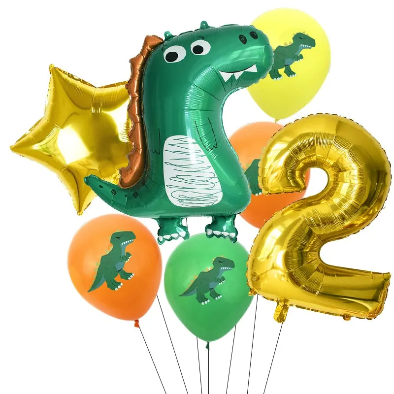 Dinosaur Party Balloon Dinosaur Birthday Party Foil Number Balloons Kids Wild Animal Jungle Birthday Party Decorations Globos