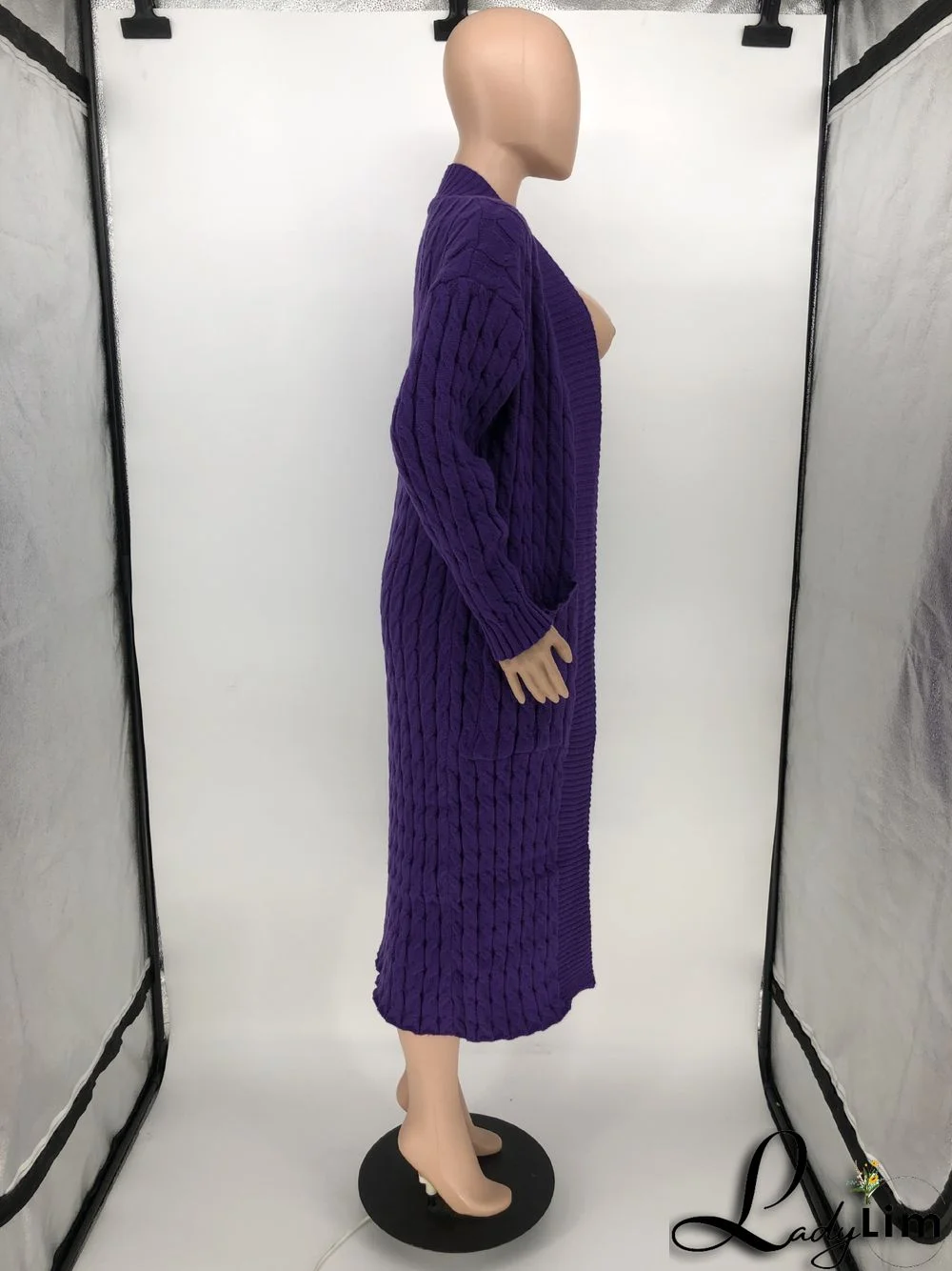 Women Winter Long Sleeve Plush Long Sweater Jacket