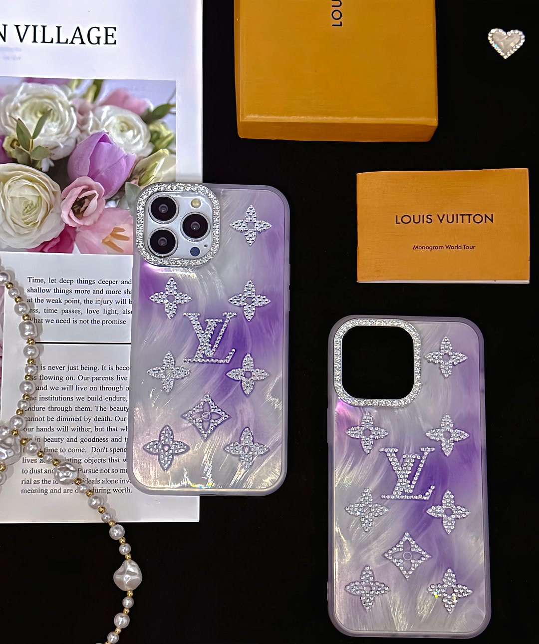 Louis Vuitton LV Sparkling Diamond Letter Combination Apple iPhone Case ProCaseMall