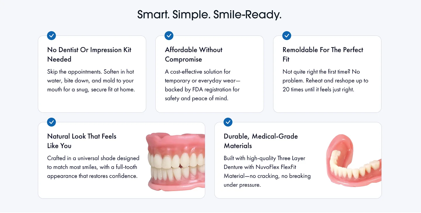 ROSOPLTM Custom-Fit Full Functional Dentures