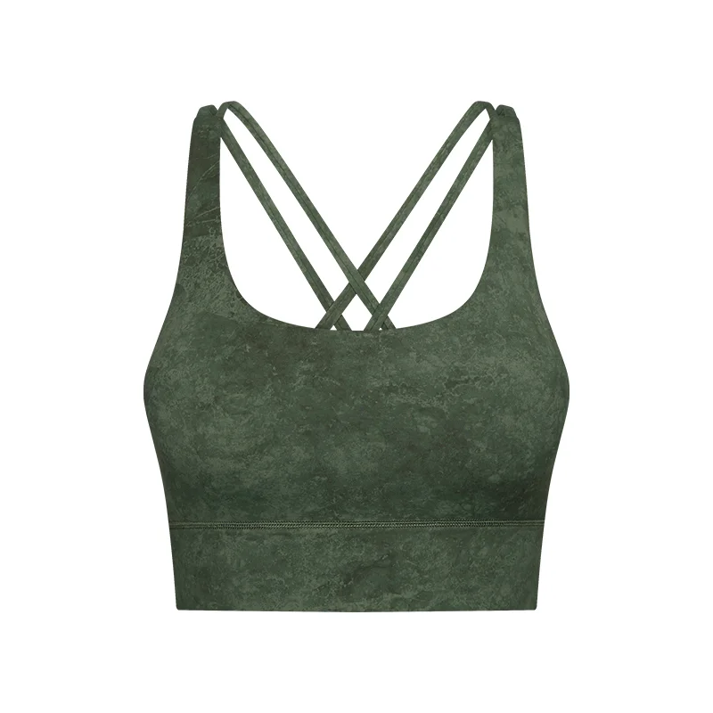 Buy Hergymclothing water green criss cross straps back shock absorber push up high support sports bra online