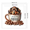 Coffee Dachshund-Partial 11CT Stamped Cross Stitch Bead Embroidery 36*36cm/14.17*14.17in tapestrymarket
