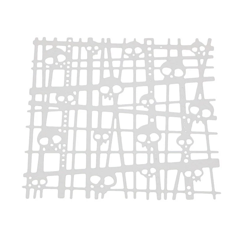 2019 New Craft Skull Fence Metal Cutting Dies Stencil Square Frame Die Cut Scrapbooking Embossing Christmas Stamps And Dies
