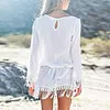 Sexy Long-Sleeved Fringed Dress Women's Beachwear Sunscreen Clothing