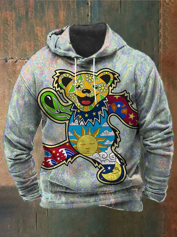 Unisex Bear Print Heavyweight Hoodies