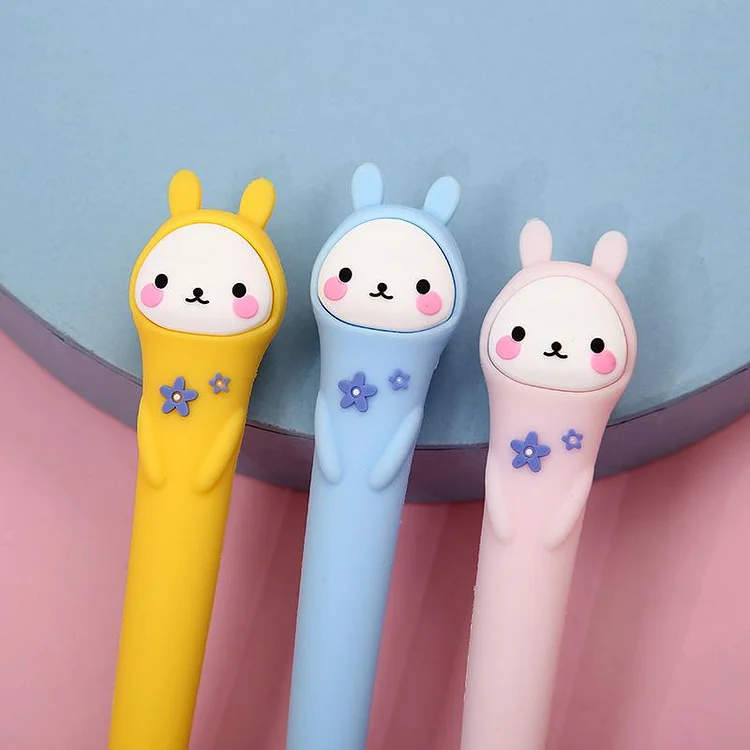 Flower Bunny Gel Pen-3pcs