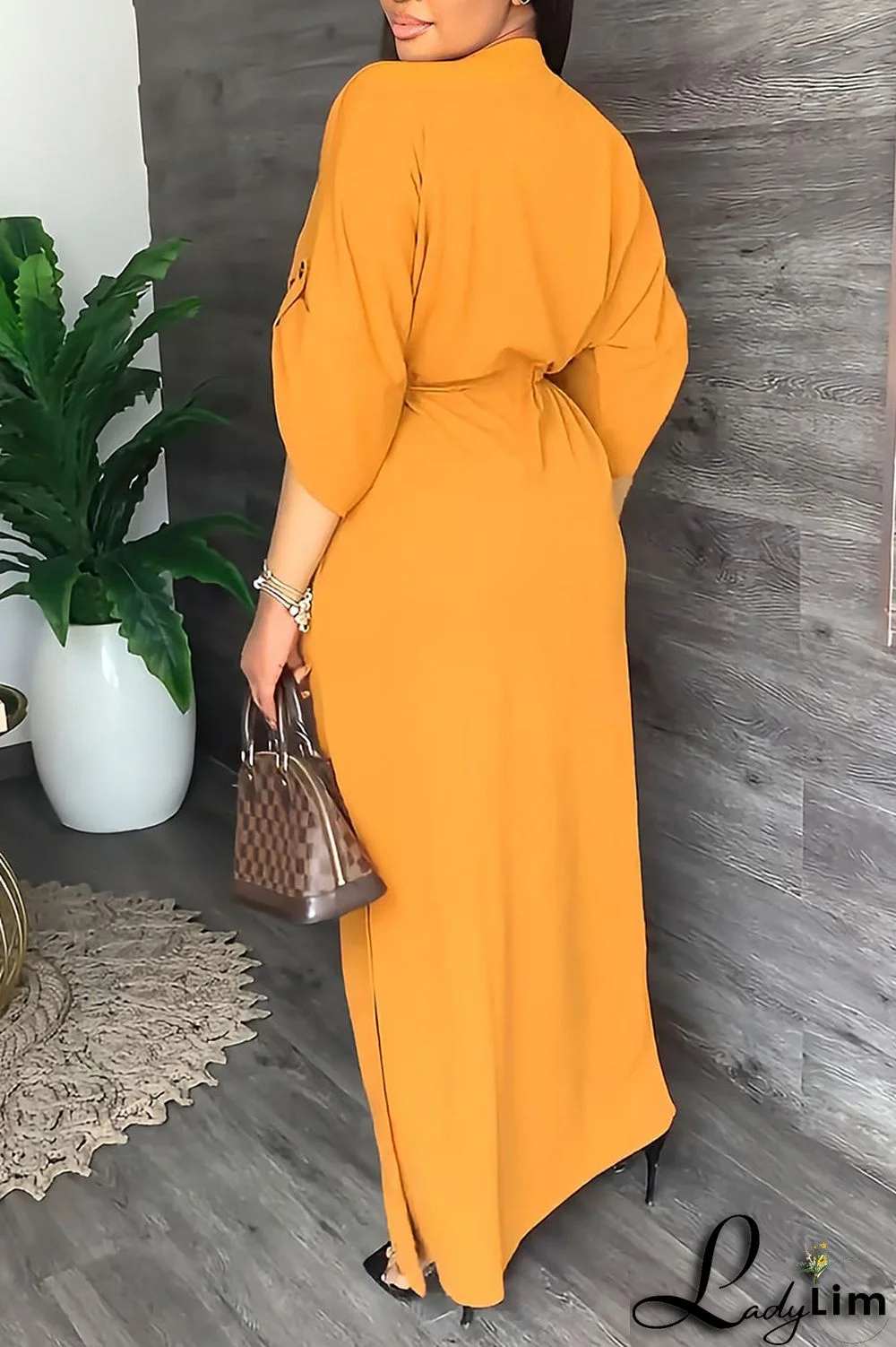 White Casual Solid Patchwork V Neck Straight Dresses