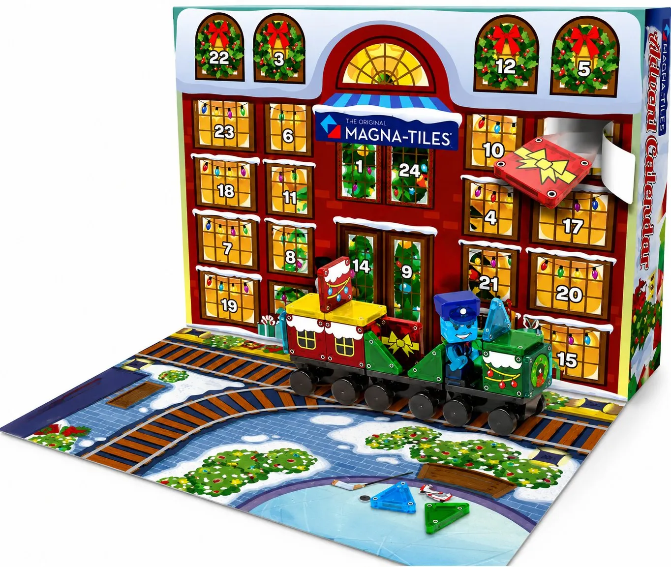 Magnetic Holiday Builder Advent Calendar – 34-Piece Creative Play Set