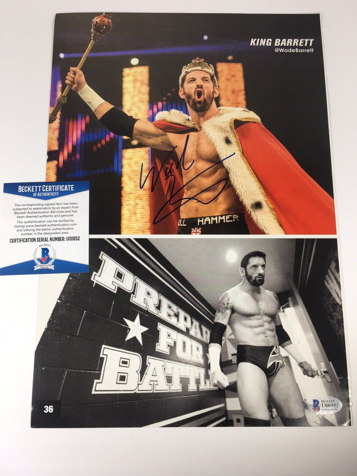 Wade Barrett Signed Photo Poster painting WWE Program Page 9x13 Size Beckett BAS COA NXT RAW