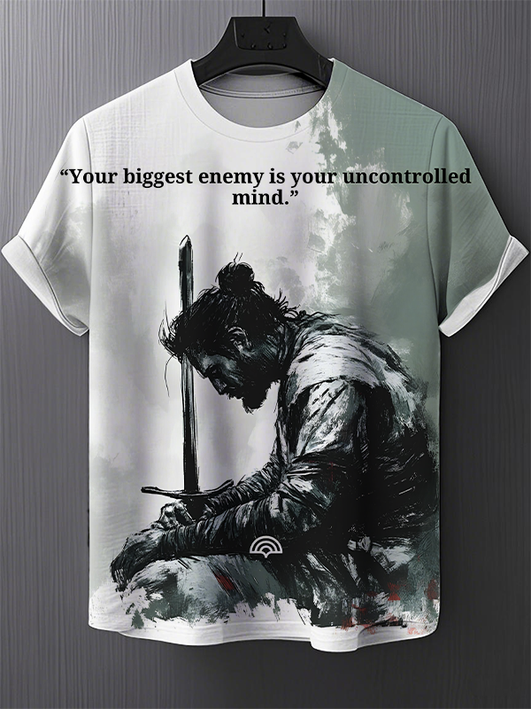 Men's Your Biggest Enemy Is Your Uncontrolled Mind Art Print T-Shirt