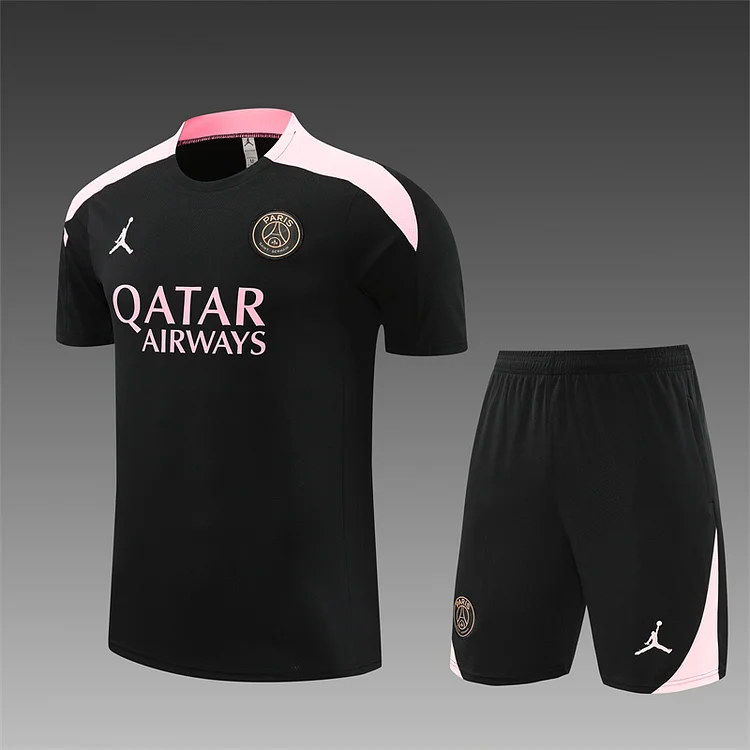 2024-25 Paris Jordan black short-sleeved training uniform