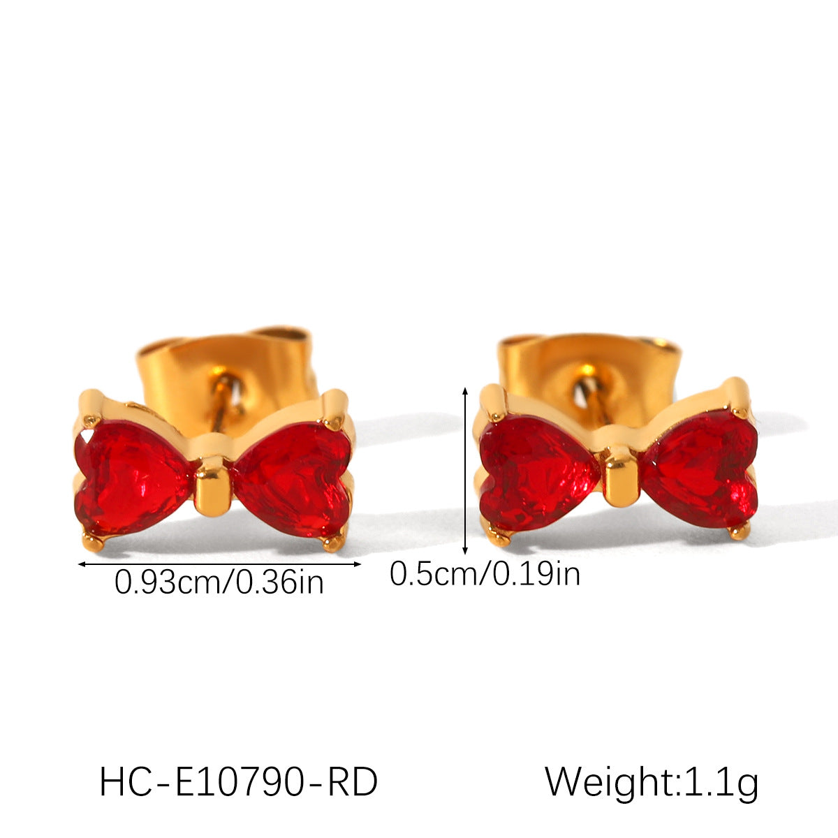 Ins Style Stainless Steel Bow Earrings Inlaid Zircon Earrings Female Titanium Steel 18K Gold-Plated Earrings