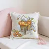 14CT Needle Insert Bag 2 Strands Printed Knitting Threads Pin Pouch with Tassel