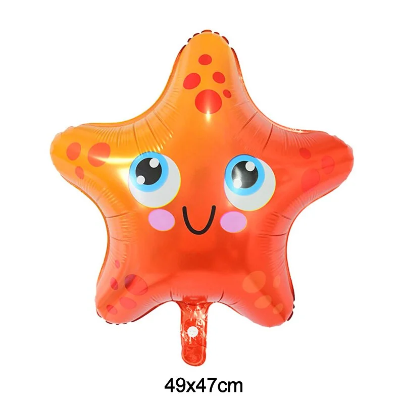 5Pcs Sea Horse Ocean World Animal Foil Balloons Under the Sea Party Kids Mermaid Birthday Party Decoration Baby Shower Supplies