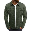 Giacca in denim casual da uomo con risvolto abbottonato