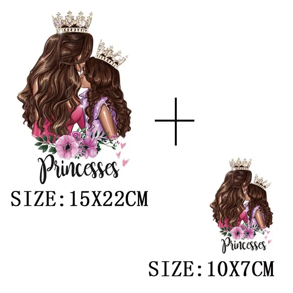 Mom&Baby Iron On Transfer For Woman Clothing DIY Washable Thermal Stickers On T-shirt Lovely Design Appliqued Patches On Clothes