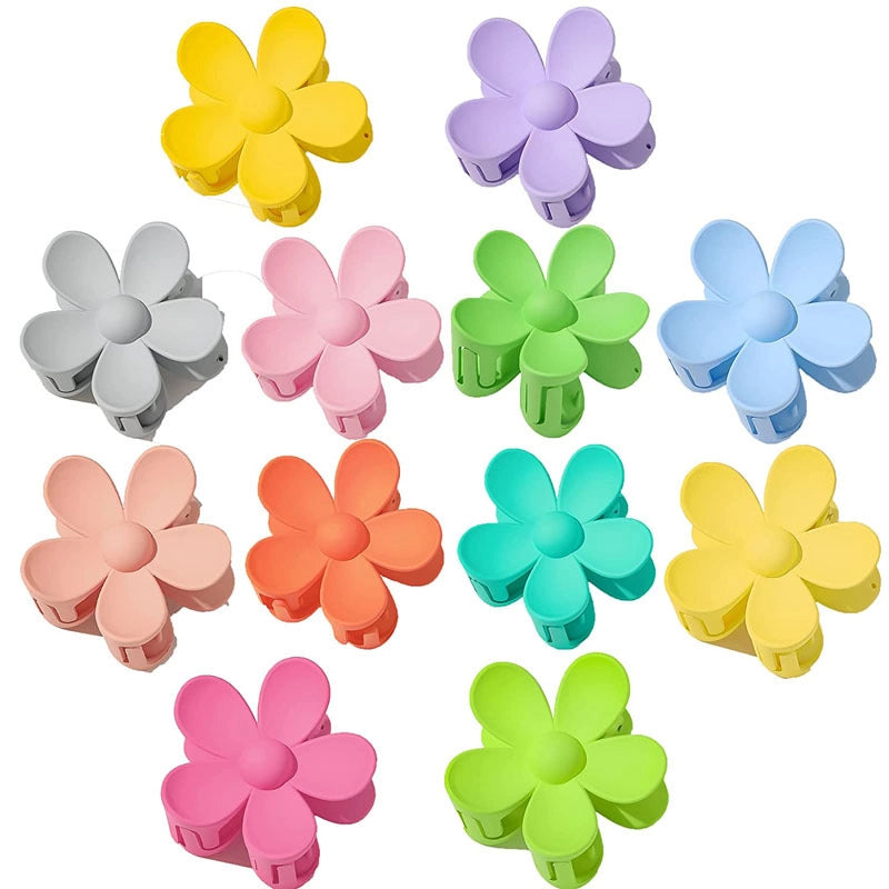 Women’s Sweet Korean Style Flower Plastic Stoving Varnish Hair Claws