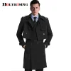 S-6XL 2Pcs/Set Men Trench coat with Vest Coats Casual Solid Double Breasted Slim Fit Over windbreak 18447-5